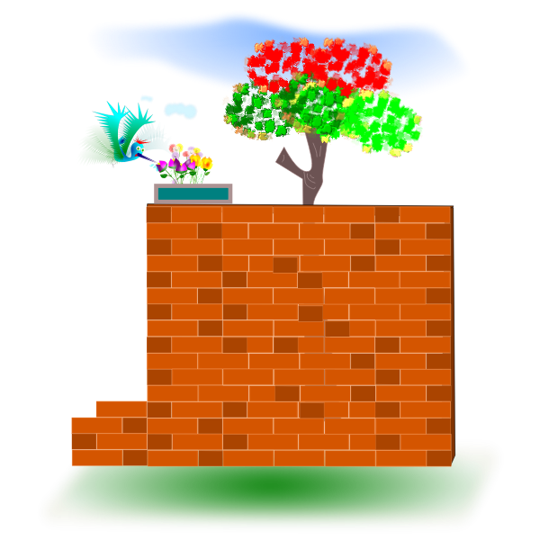 SVG Brick wall with flowers