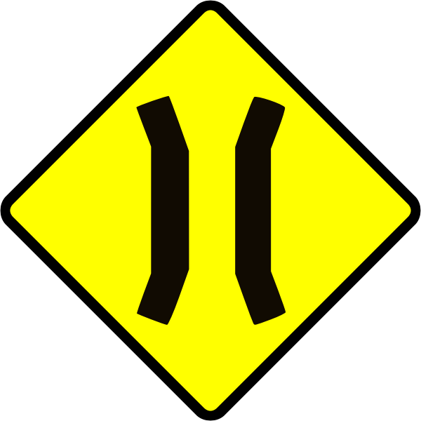 SVG Bridge ahead caution sign vector image
