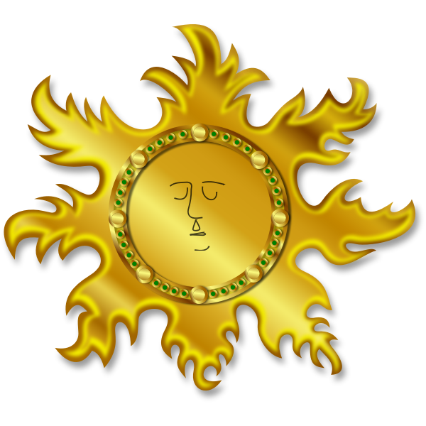 SVG Bright golden Sun vector image