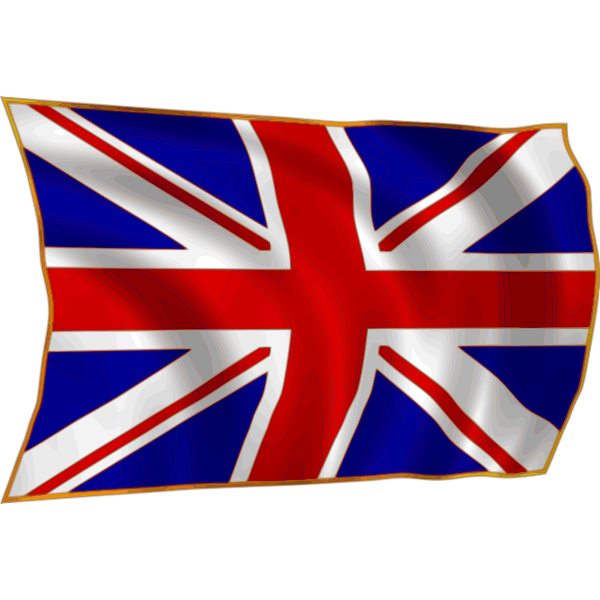SVG British flag in wind vector illustration