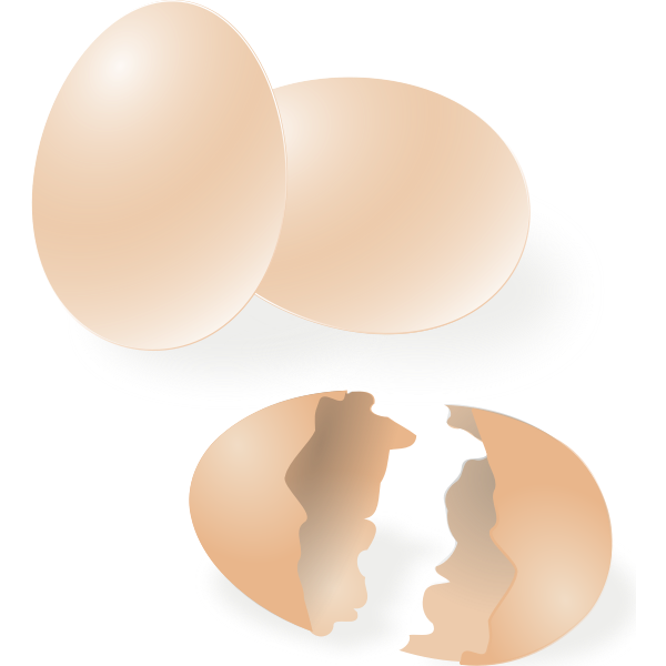SVG Broken and whole egg shell vector drawing