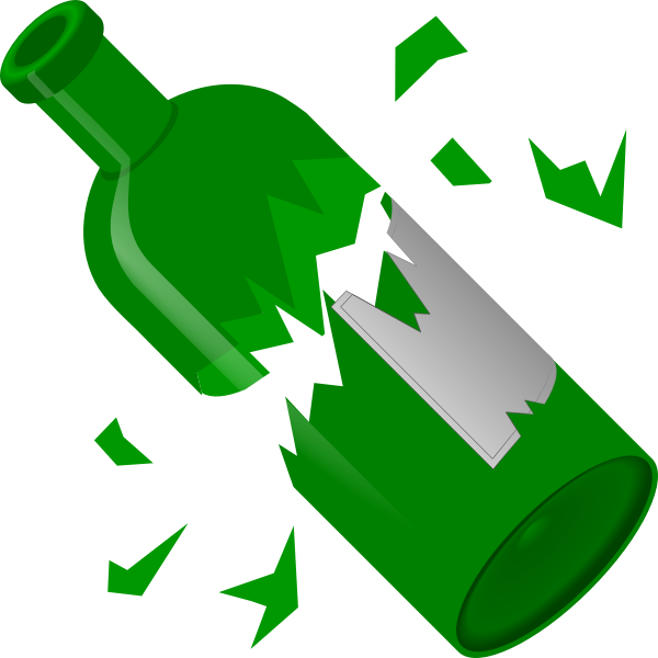 SVG Broken green bottle vector image
