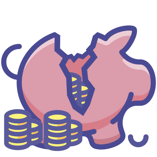 SVG Broken piggy bank