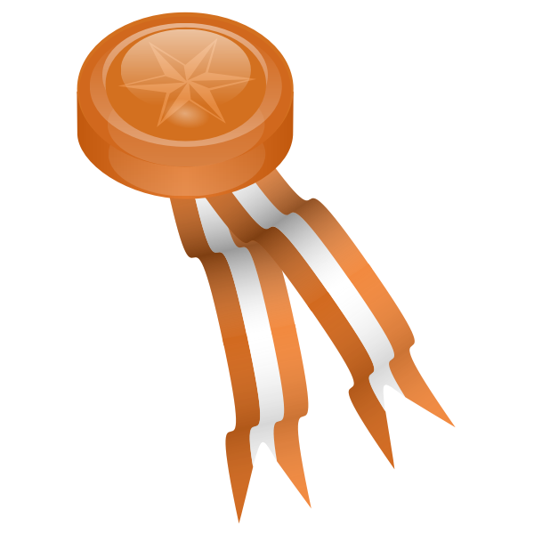 SVG Bronze medal with ribbons vector drawing