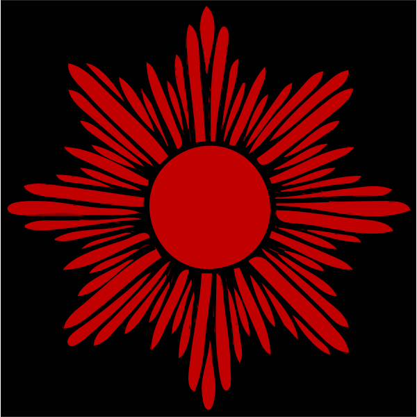 SVG Bronze starburst on black background vector drawing