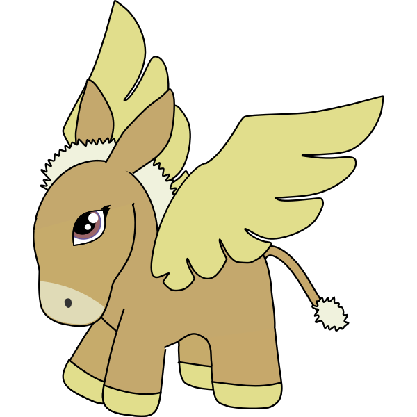 SVG Brown and gold donkey pegasus