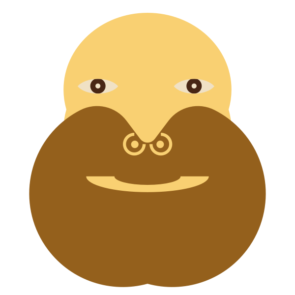 SVG Brown-bearded man cartoon art
