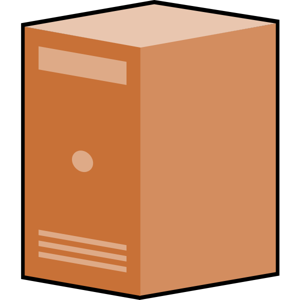 SVG Brown computer box vector clip art