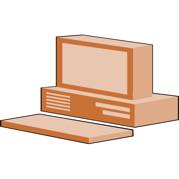SVG Brown computer configuration vector image