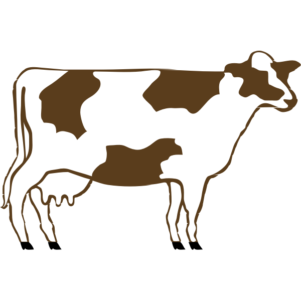 SVG Brown cow from profile vector image