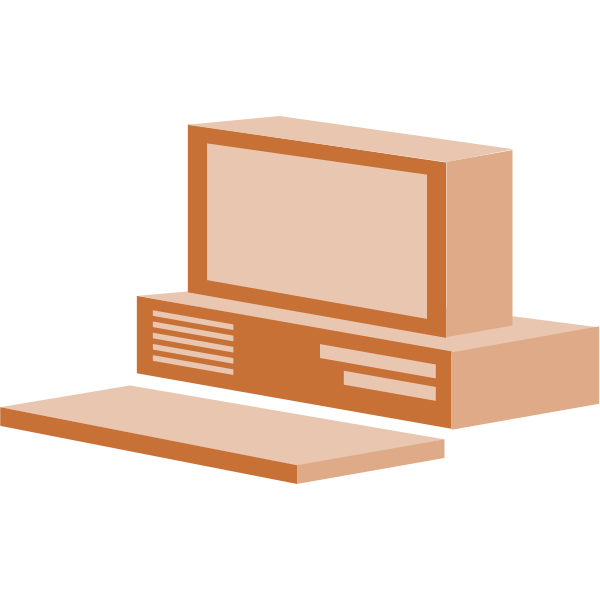 SVG Brown desktop computer vector clip art