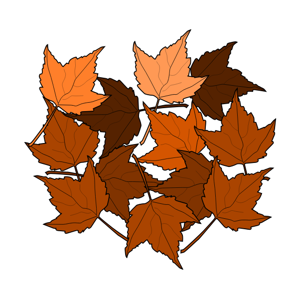 SVG Brown fall leaves vector drawing