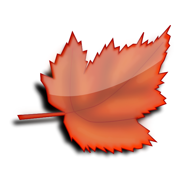 SVG Brown glossy autumn leaf