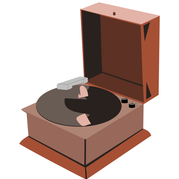 SVG Brown gramophone vector drawing