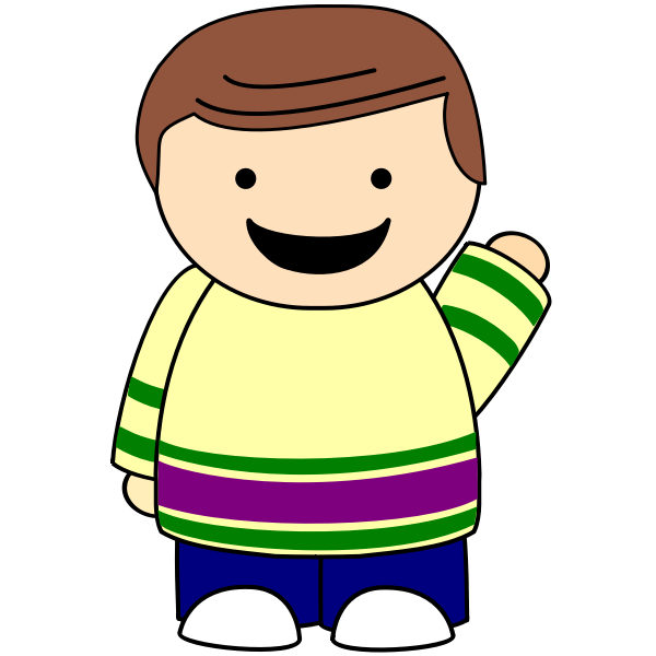 SVG Brown-haired boy waving
