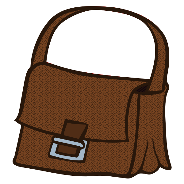 SVG Brown handbag line art vector image