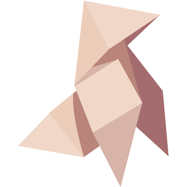 SVG Brown origami bird vector graphics
