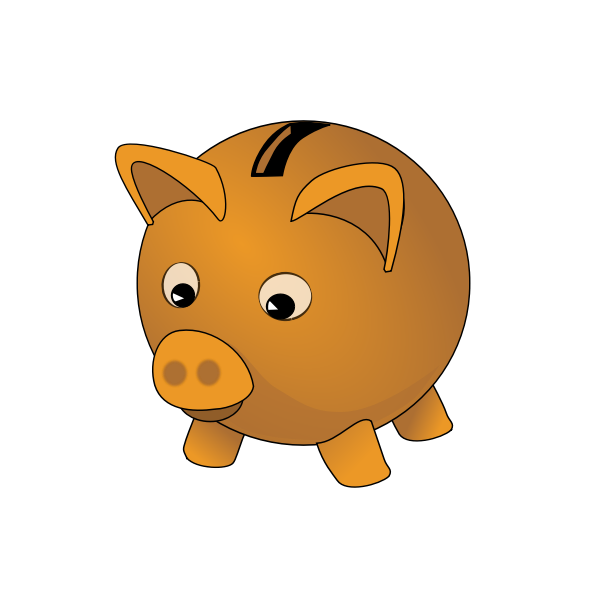 SVG Brown piggybank vector image