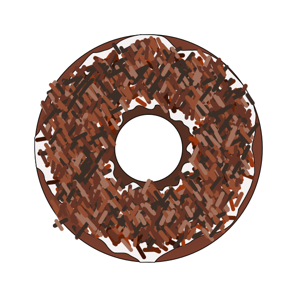 SVG Brown sprinkles donut
