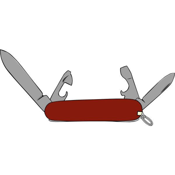 SVG Brown Swiss army knife vector drawing
