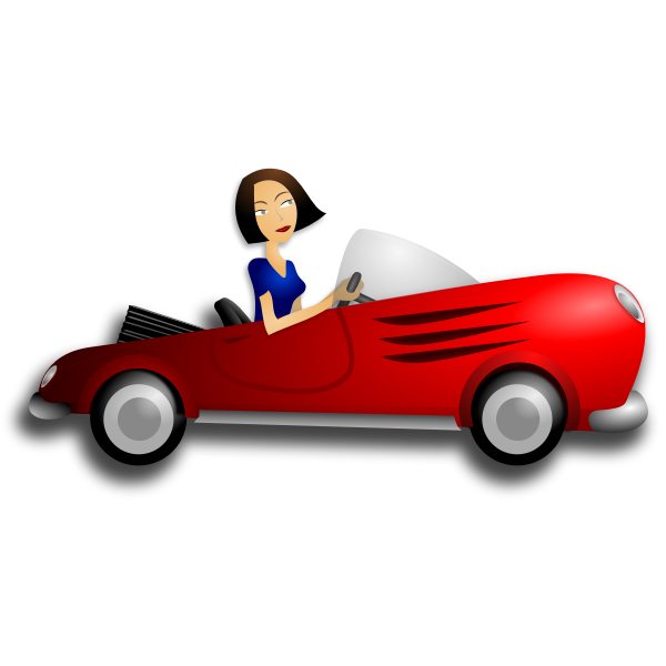 SVG Brunette girl driving coupe vector image