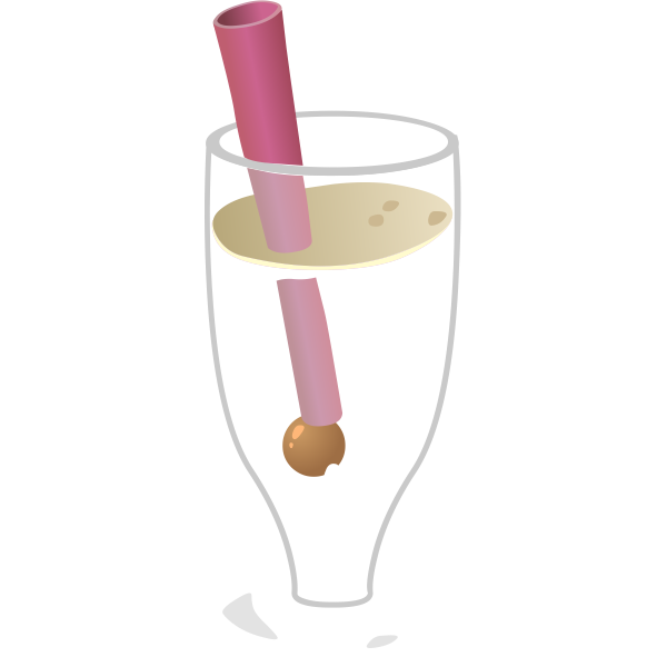SVG Bubbly drink with straw in glass vector image