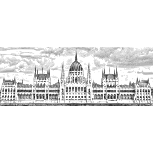 SVG Budapest parliament building vector illutstration
