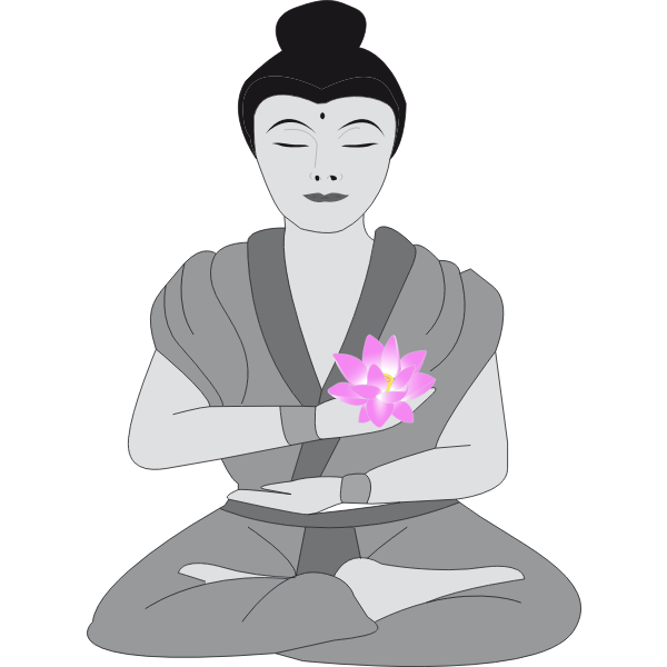 SVG Buddha with lotus