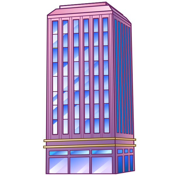 SVG building skyscraper blue and purple