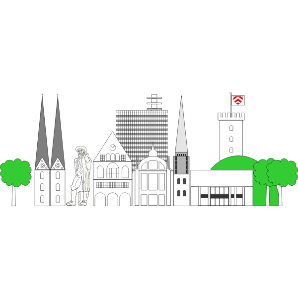 SVG Buildings of Bielefeld City vector graphics