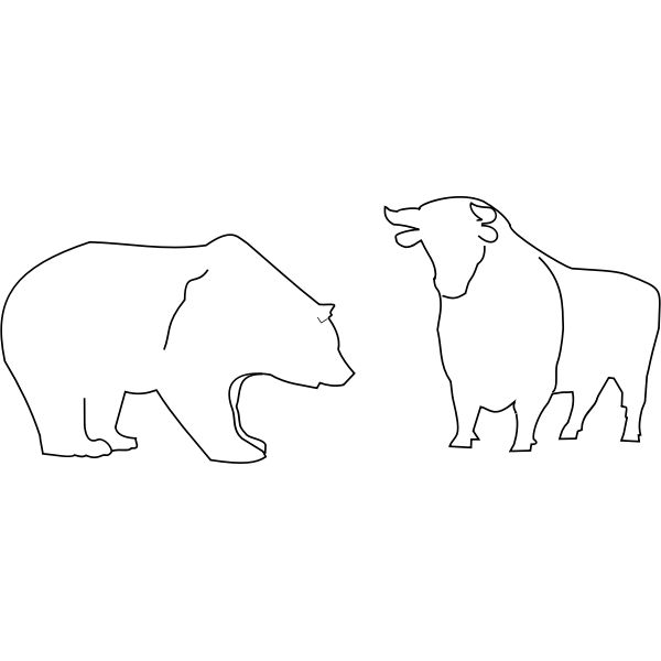SVG Bull and bear outline vector image