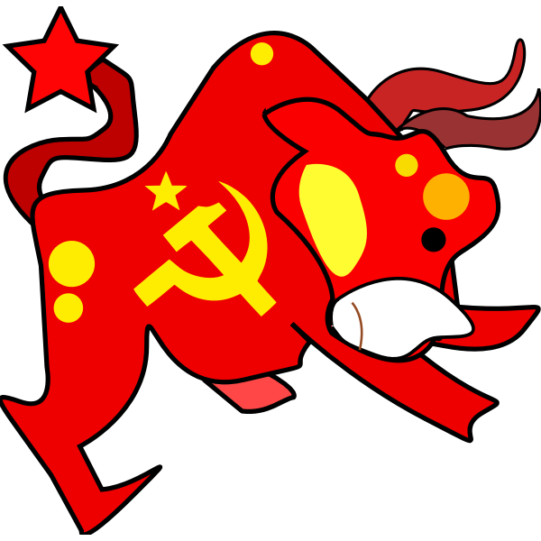 SVG Bull with communist symbols