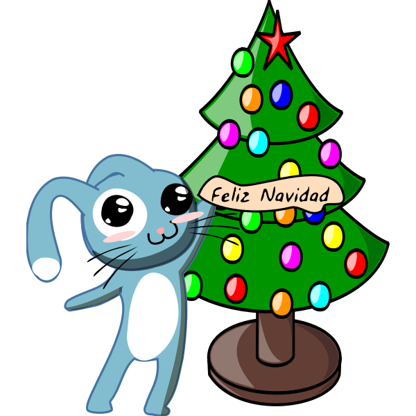 SVG Bunny and Christmas tree