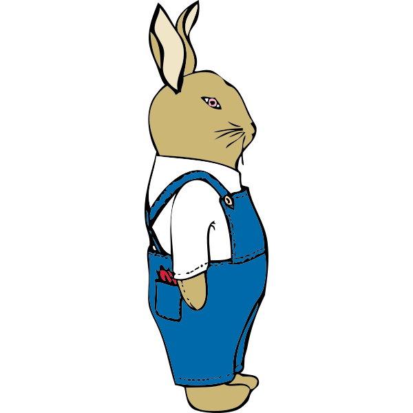 SVG Bunny in overalls vector clip art