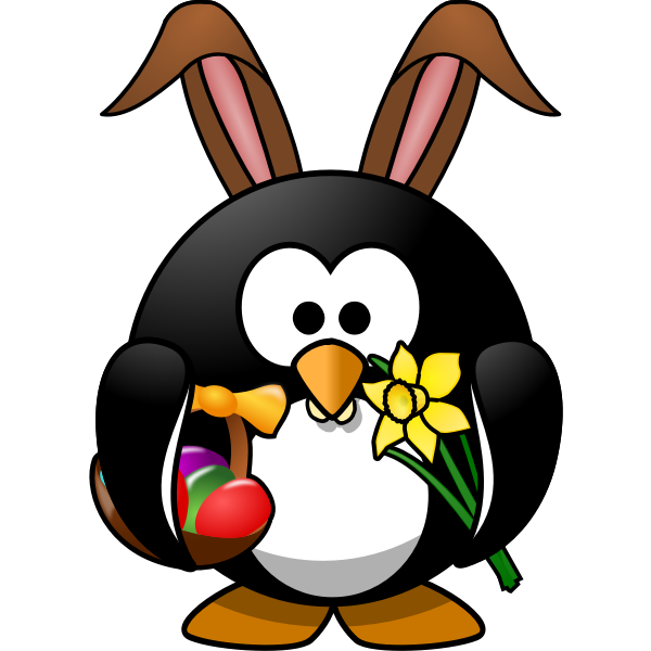 SVG Bunny penguin vector illustration