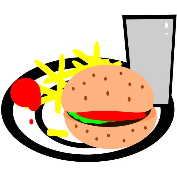 SVG burger and chips vector clip art
