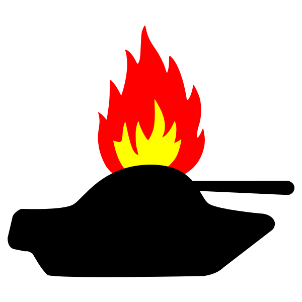 SVG Burning tank vector image