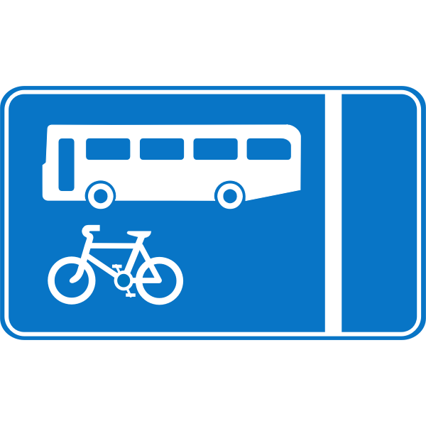 SVG Bus and bicycle lane information traffic sign vector image