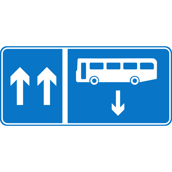SVG Bus in opposite lane information traffic sign vector image