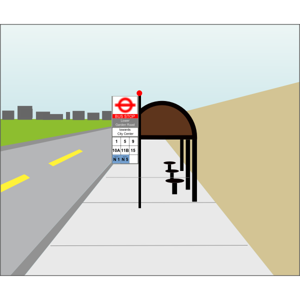 SVG Bus stop sign in UK vector illustration