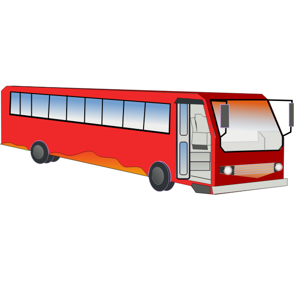 SVG Bus with open front door vector image