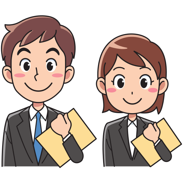 SVG Business man and woman with documents
