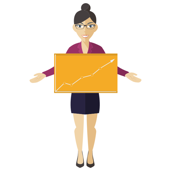 SVG Business woman with graph