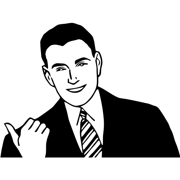 SVG Businessman pointing back