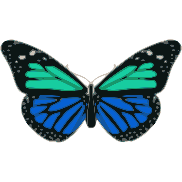 SVG Butterfly 02 Turquoise Blue