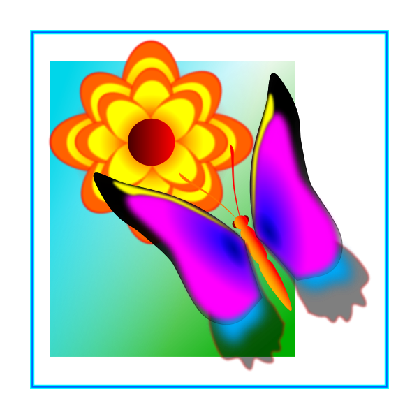 SVG Butterfly and yellow flower