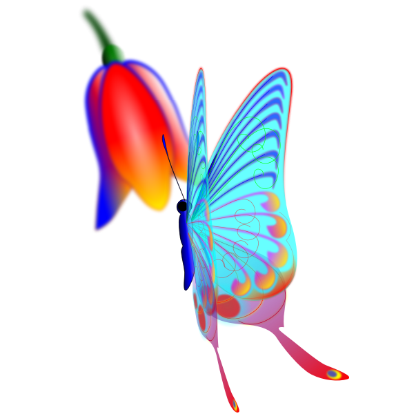 SVG Butterfly on a flower