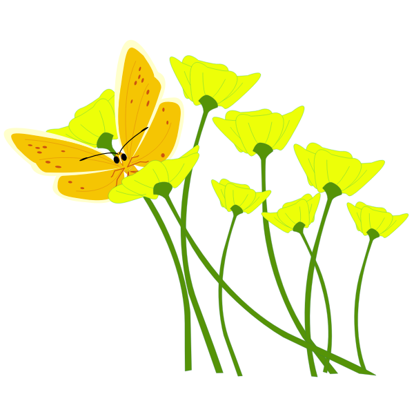SVG Butterfly on flower vector image
