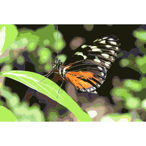 SVG Butterfly on Leaves 2015061235