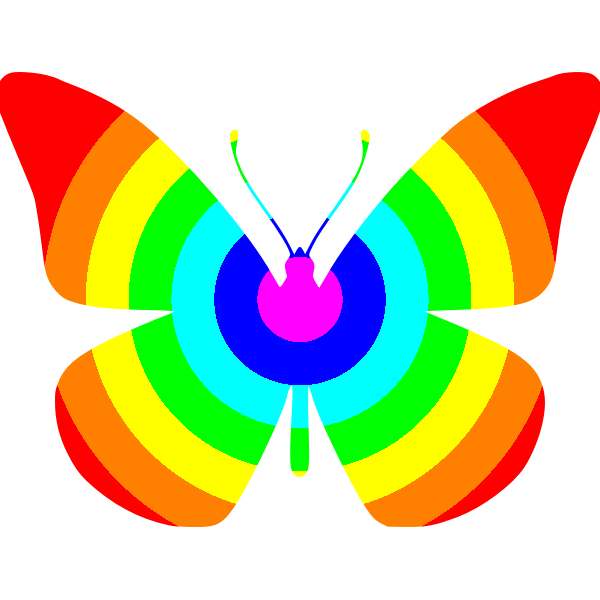 SVG Butterfly rainbow colors